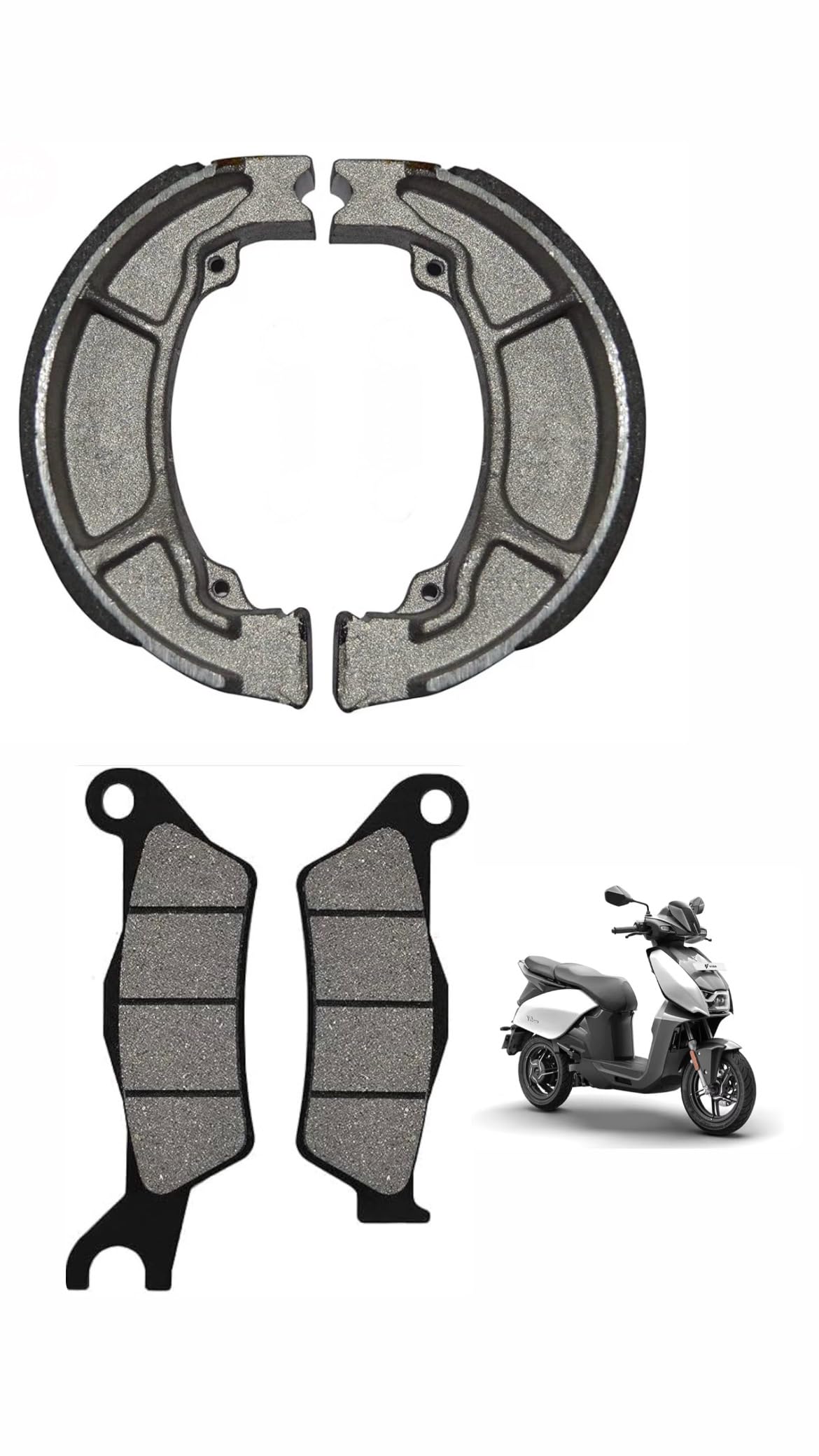 Rear Brake Shoe and Front Disc Brake Pad Combo Set compatible with Vida V1 Pro, V1 Plus, V1 Lite, V2 Pro, V2 Plus, V2 Lite, VX2 Plus, VX2 Pro, VX2 Lite-image-16