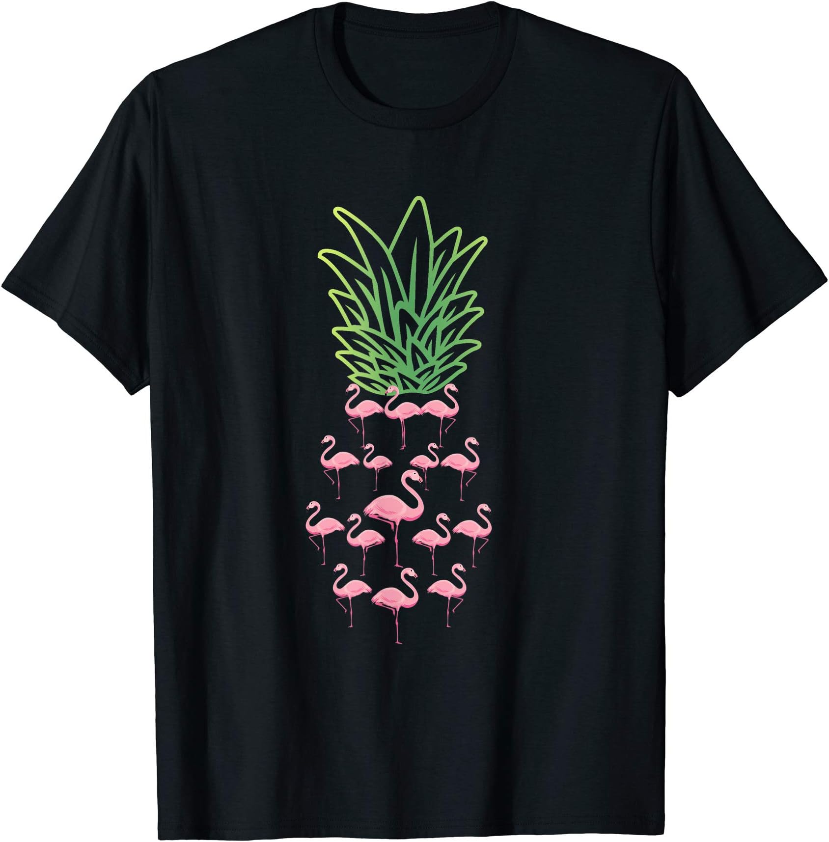 Animals Tees & GiftsTropical Vacation Pineapple Gift Flamingo T-Shirt
