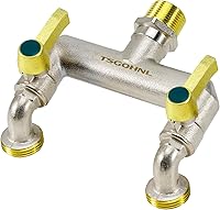 Yayamz Heavy Duty Brass 2-Way Outdoor Garden Faucet - Frost Proof, Rust-Resistant Nickel Plated, 3/4" NPT Inlet GHT Outlet