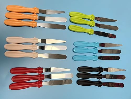 Miniatura 14 de Espátula compensada, juego de espátulas de glaseado rectas de 4-5/8 pulgadas, desplazamiento de 4-1/2 pulgadas, hoja cónica de acero inoxidable