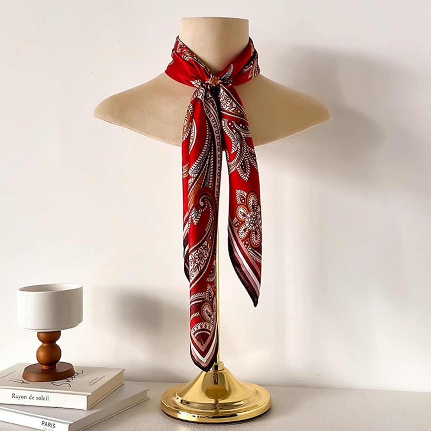 Aufeel 100% Pure Mulberry Silk Square Scarf for Hair-27''x27''- Women Silk Neckerchief Head Wrap Scarf - Image 3