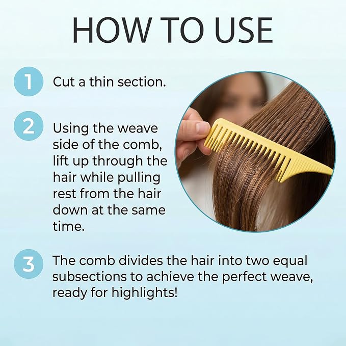 4 Peines para Mechas Profesionales con Cola de Acero miniatura 7