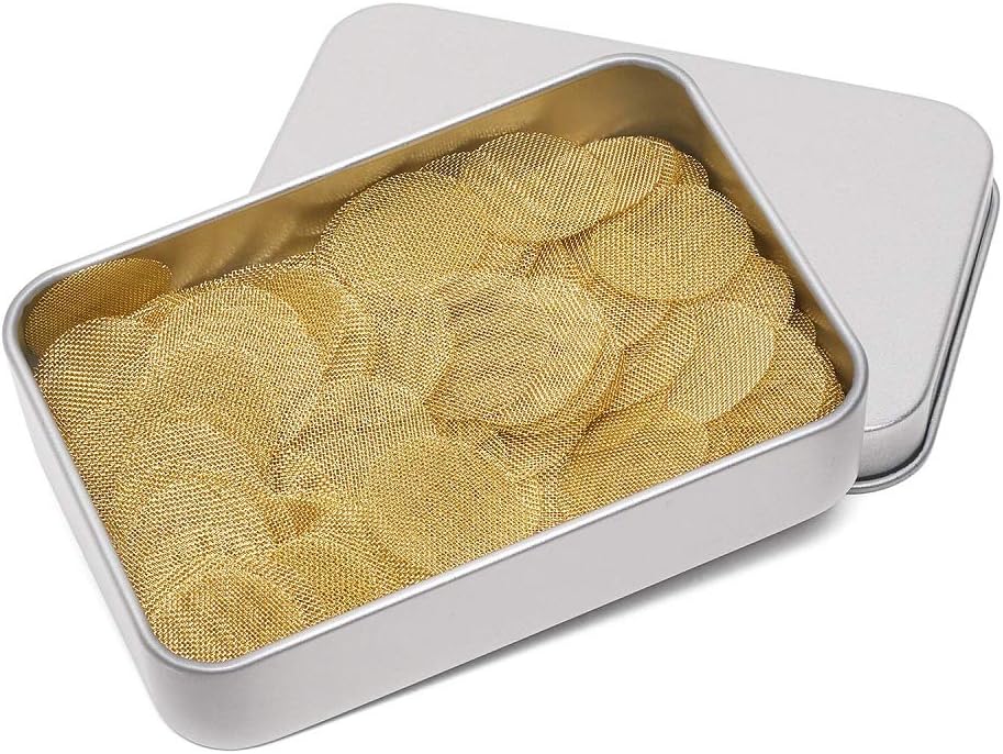 200 Pieces Pipe Screens Brass Screens, Premium 3/4 Inch Pipe Screens with Metal Box