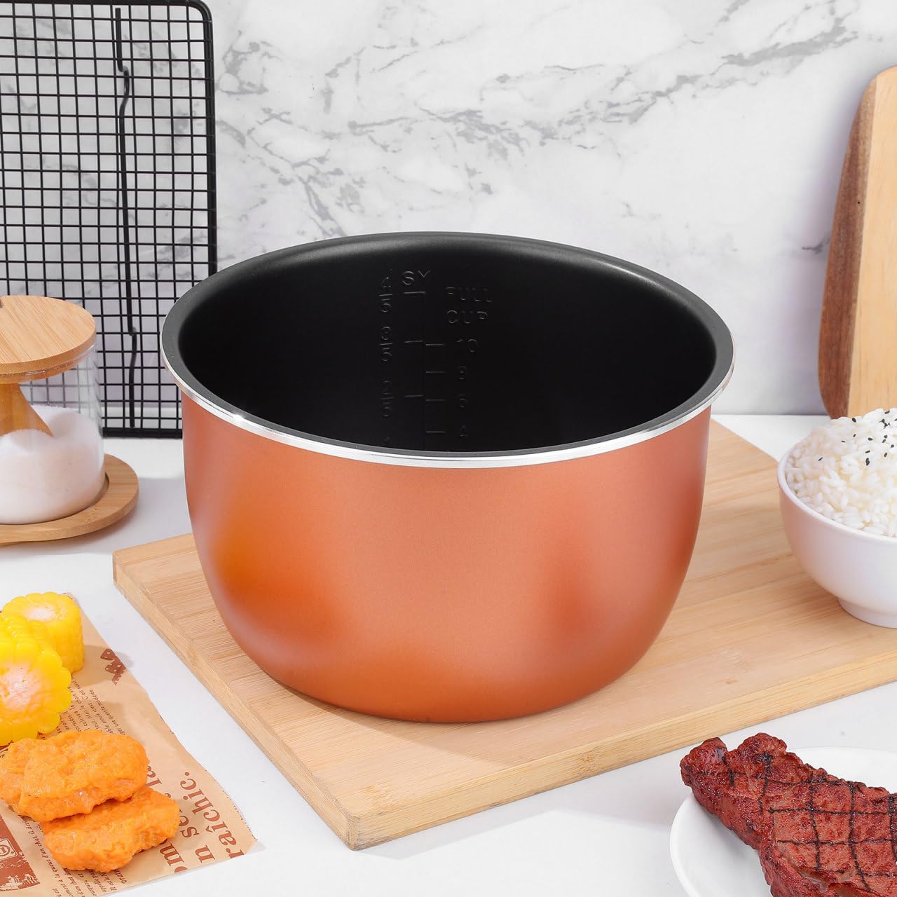 Sewroro Autocuiseur électrique de 5 L - Pot intérieur anti-adhésif en alliage d'aluminium - Bol de cuisson de rechange pour cuiseur à riz et préparation de repas polyvalente