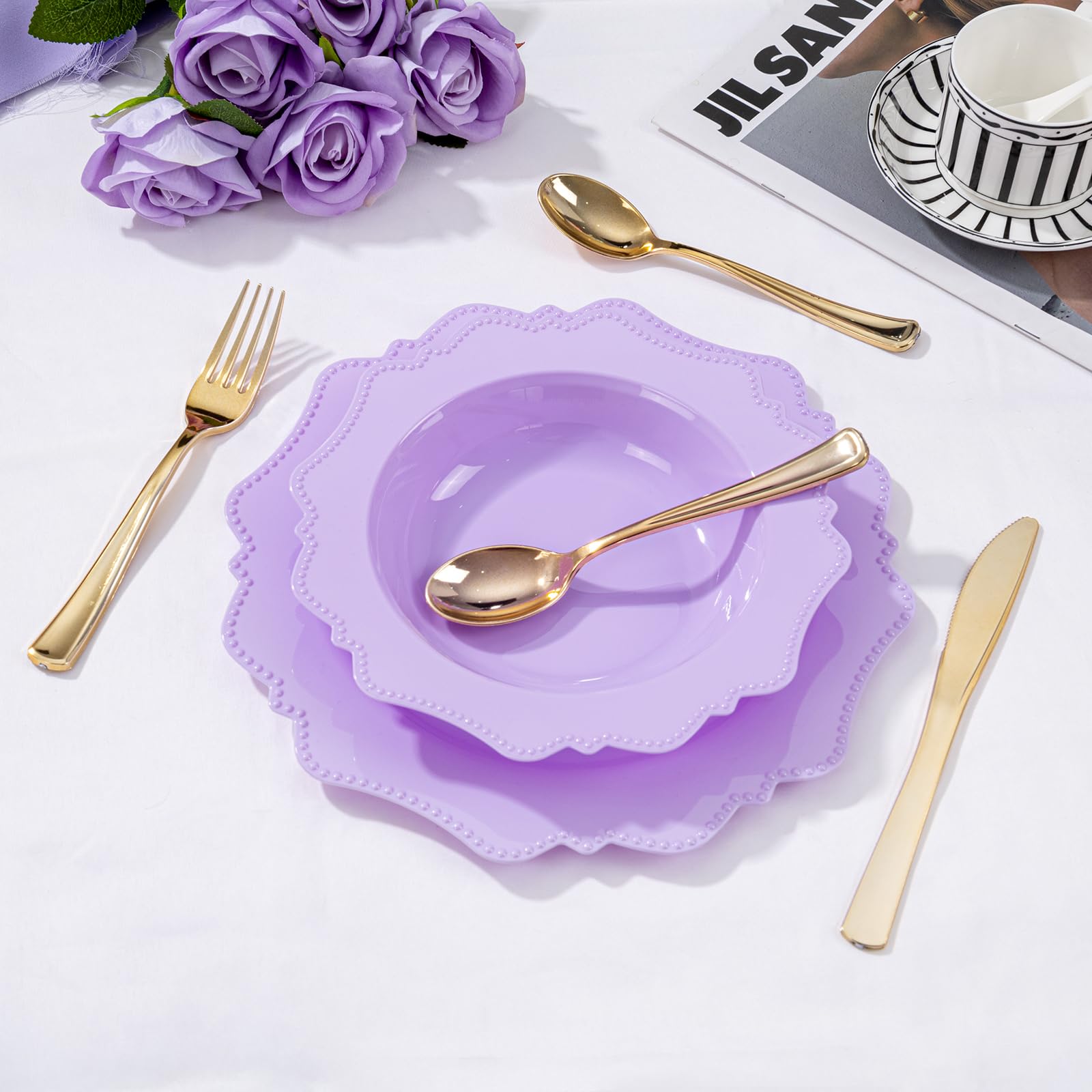 Amazon.com: COLOSUS 60 Pack Lavender Purple Plastic Bowls, 12 oz 