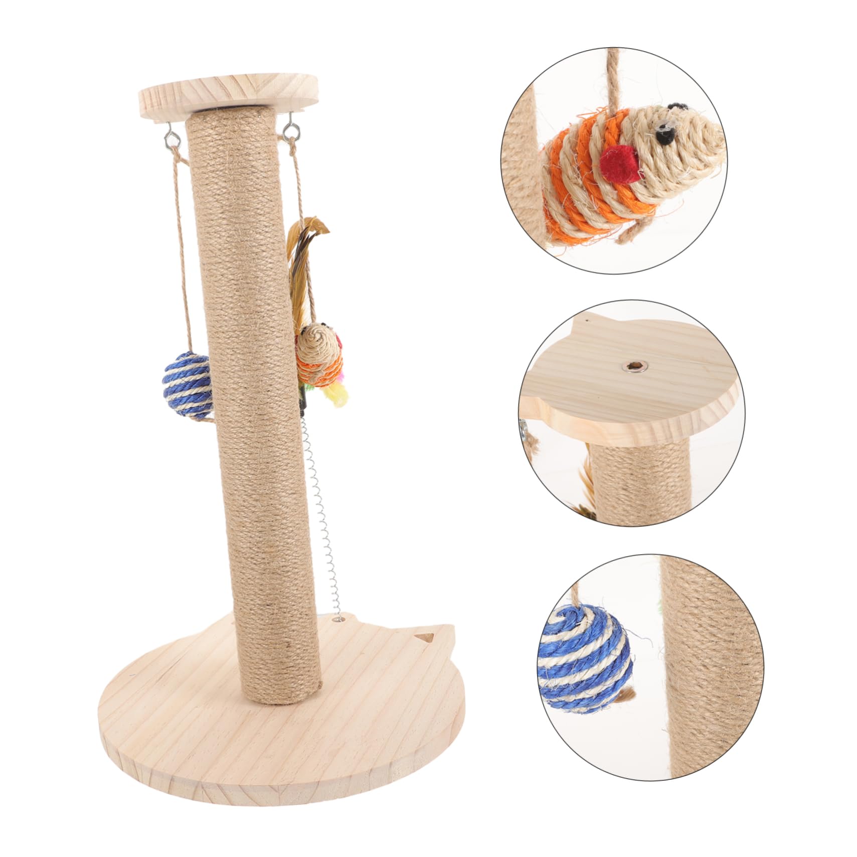 BESPORTBLE Rascador para Gatos De Sisal Natural Hecho De Seguro con Juguete para Rascar como Rascador De Suelo para Gatitos