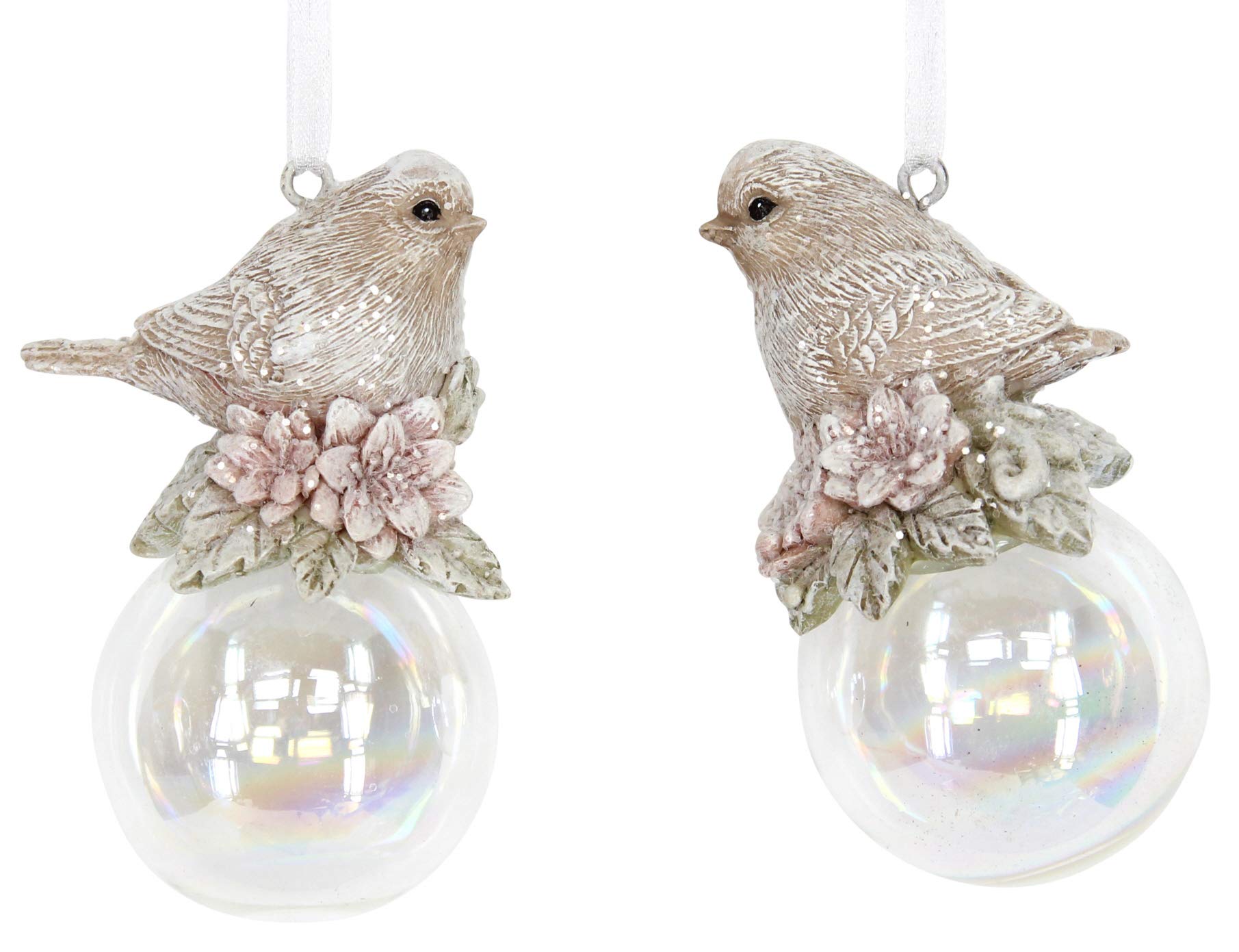 Gisela Graham 6.5cm Victorian Resin Birds on a Bubble (Choice of 2),Multicolor,One Size,JNS_473053
