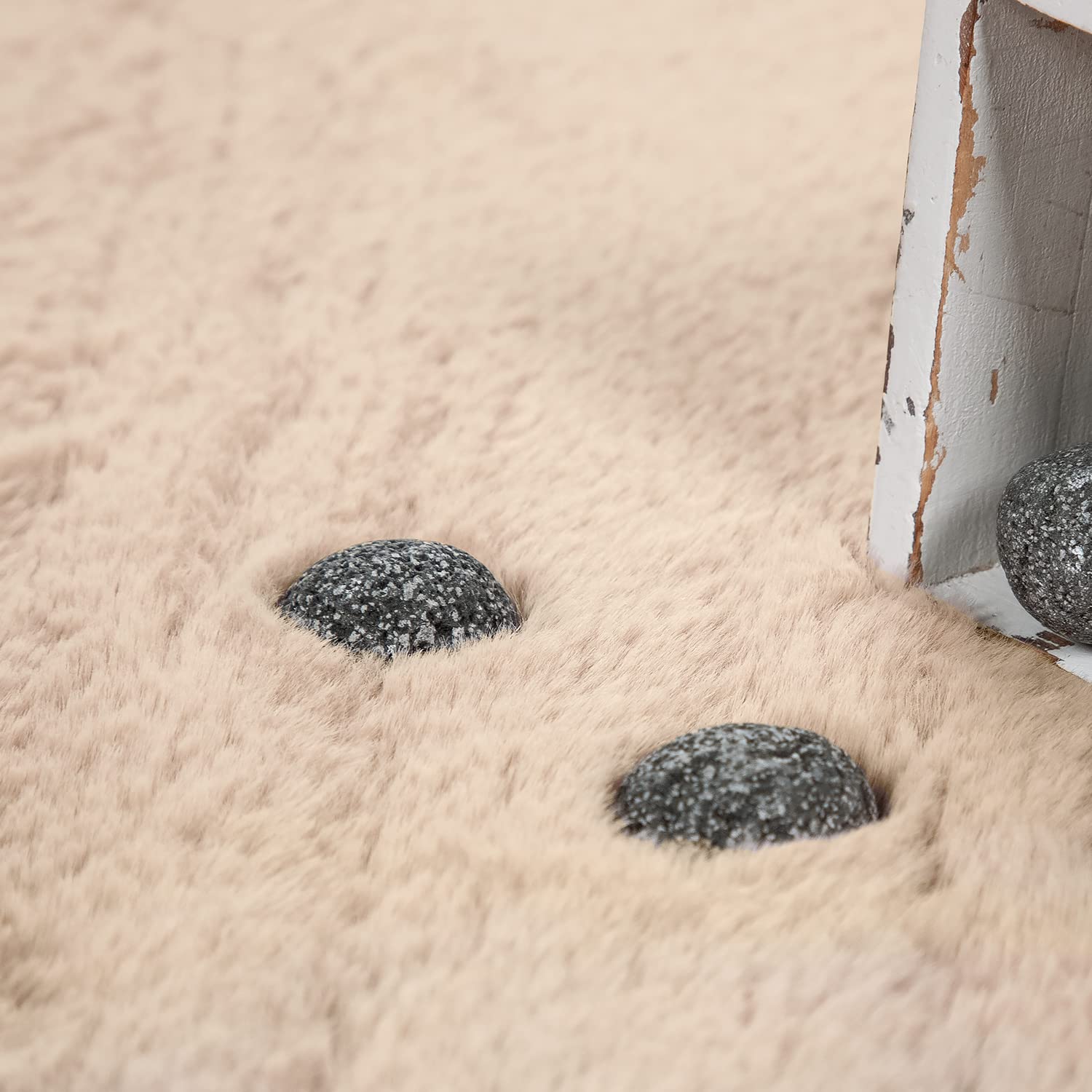 Flycarpets Candy Shaggy Vloerkleed - 80x250cm - Beige - Hoogpolig - Loper voor in de
