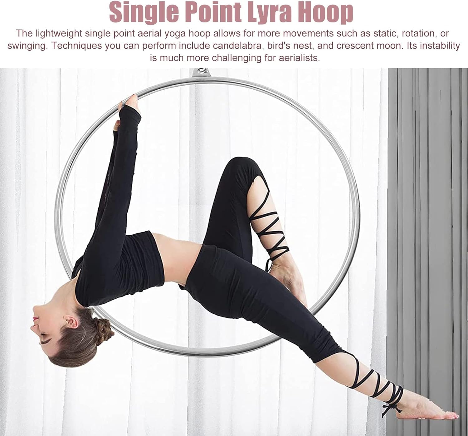 Aro profesional de entrenamiento aéreo, acero inoxidable resistente para entrenamiento acrobático, gimnasio en casa, yoga y pérdida de peso