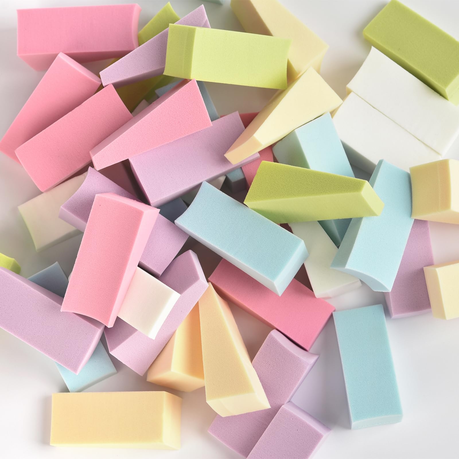KADS 48Pcs Cosmetic Sponges Latex Makeup Foam Wedges Foundation Beauty Tools Nail Gradient Effect Makeup Sponges for Blending (6 Colors)