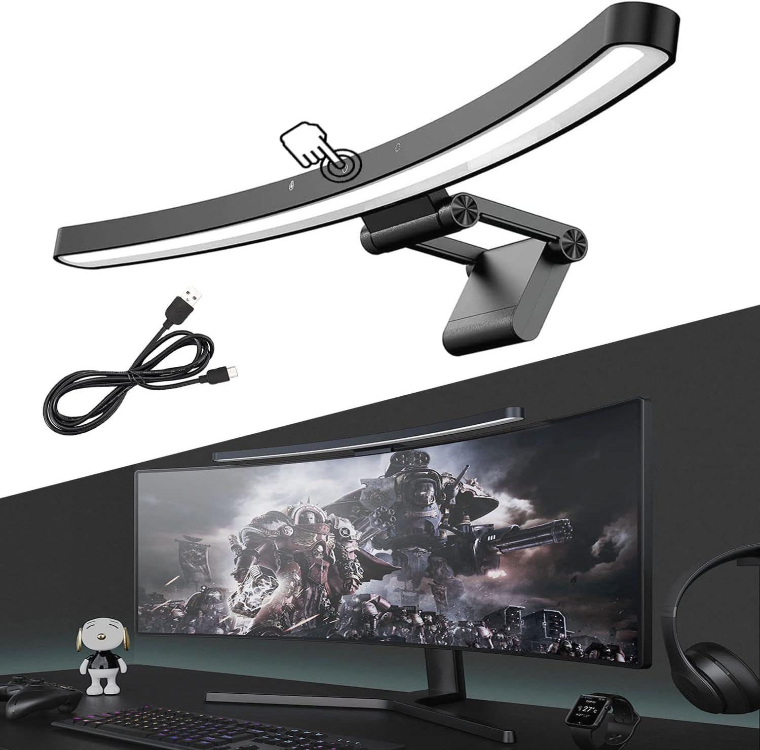 55CM Computer Monitor Lampe dimmbare, LED curved Monitor Light Bar mit