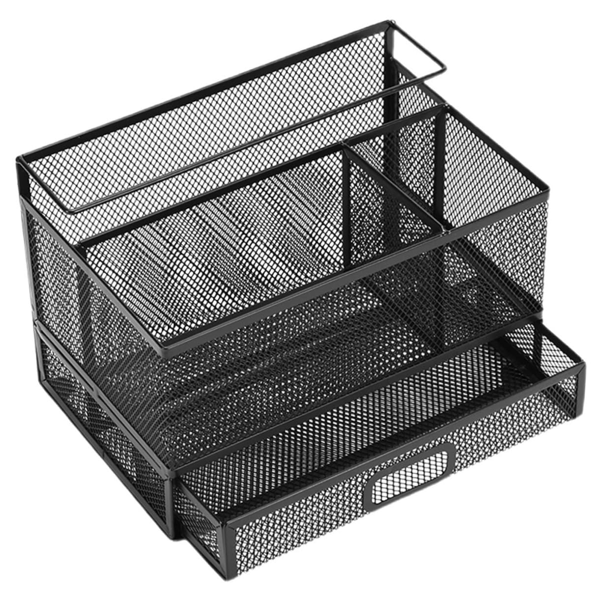 STOBOK Caja De Almacenamiento Portalápices De Metal Organizador De Escritorio