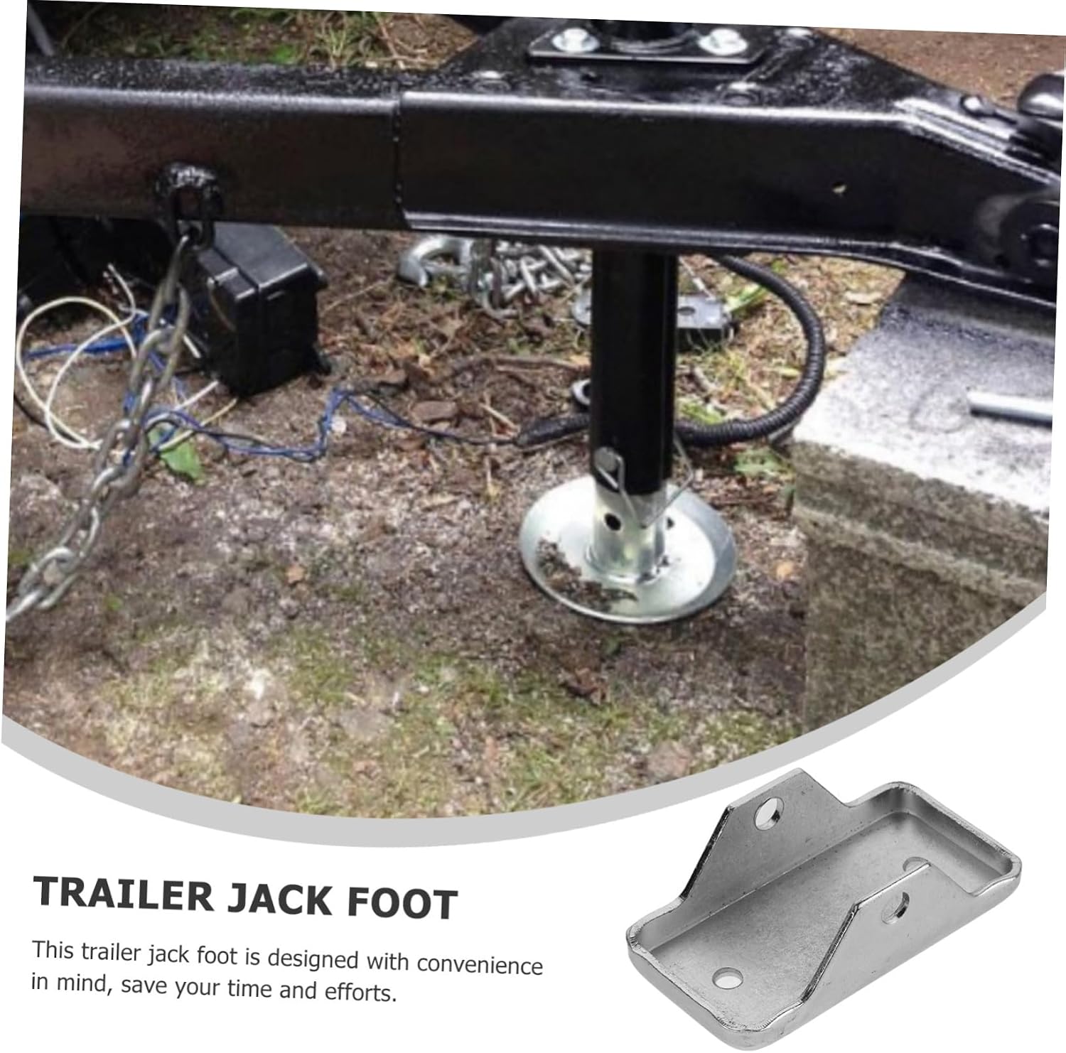 Amosfun Trailer Jack Foot Pad Stabilizer Bracket for Rvs Trailers Durable Design with Hand Operation High Hardness Convenient Use Essential Trailer Part