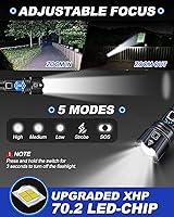 Vista 3 de Victoper Linterna Recargable, Linternas Super Brillantes de Altos Lúmenes, 5 Modos XHP 70.2 Linterna Táctica LED Impermeable de Alta Potencia