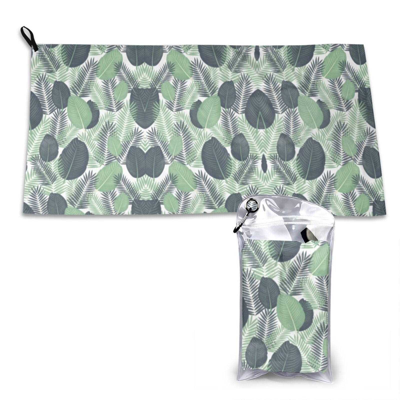 WXWJSHMGC Green Tropical Leaves Print Cooling Towel, Gym Towel,Cooling Towels For Neck, Soft Breathable Travel Cool Towel,Sports Towels For Gym,Camping