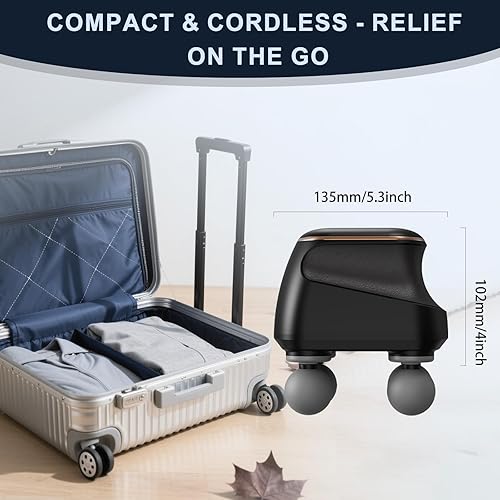 Miniatura 7 de Pistola de masaje de 4 cabezas de tejido profundo, mini pistola de masaje muscular de percusión para aliviar el dolor, masajeador muscular eléctrico