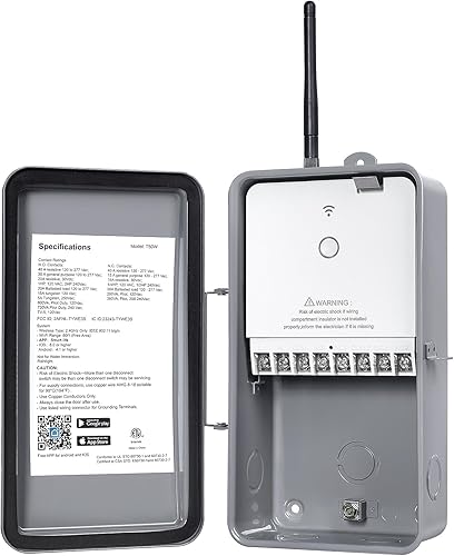 Suraielec Temporizador de piscina, temporizador inteligente WiFi para bomba de piscina, 120, 240, 277 VAC, 40 amperios, carcasa de metal resistente