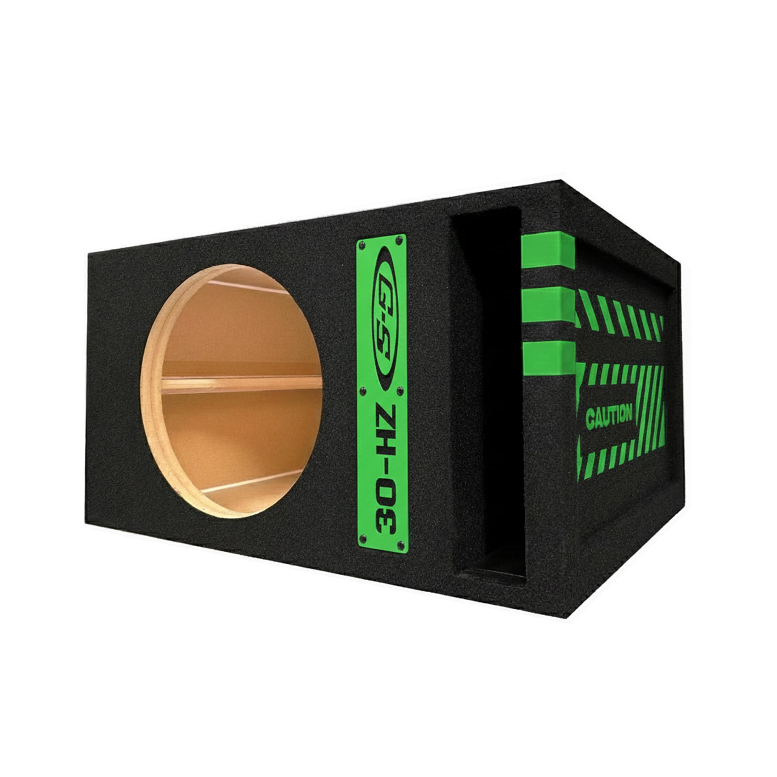 30HZ Reinforced Competition Single Ported Sub Box Sub Woofer Enclosure Speaker Box Car Audio Subwoofer Ground Shaker Box Ground-Shaker (Caution Green, 10")