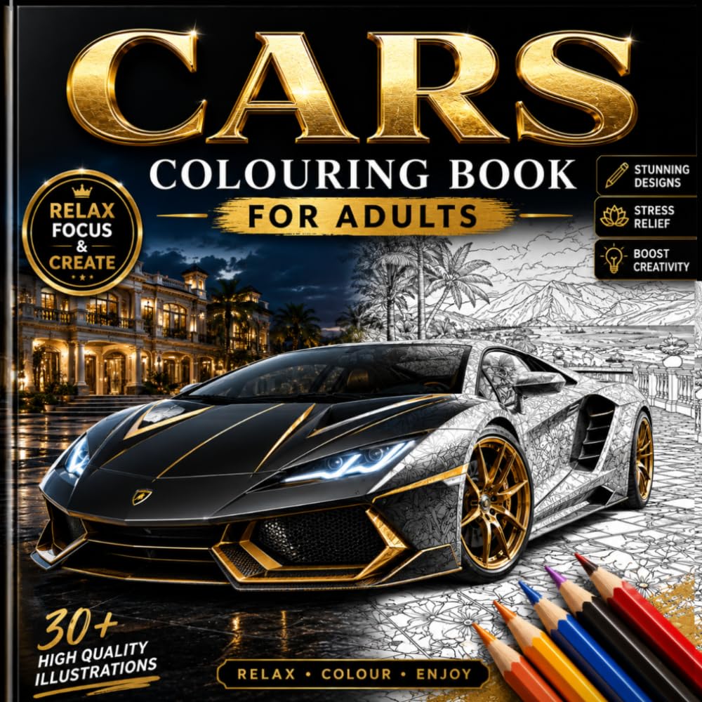 Cars colouring book for adults: Luxury, Sports & Exotic Cars for colouring, 30+ Stunning Supercar Designs to Relax.