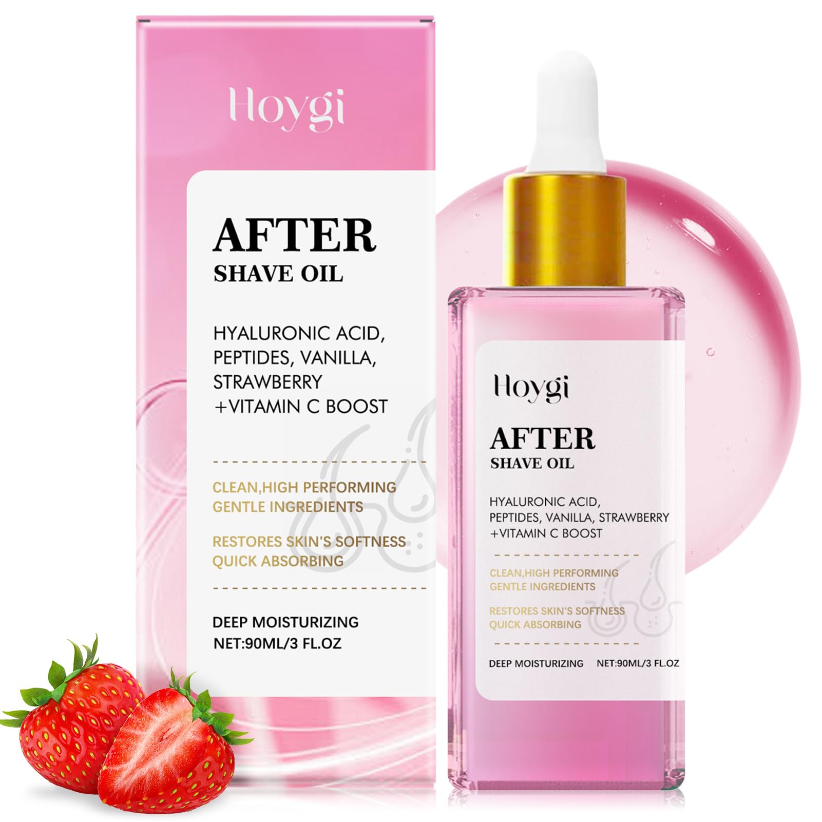 After Shave Oil,Fresa Después de un Aceite de Afeitar Mujeres,Aceite After Shave de Fresa y Vainilla para Mujeres,Aceite After Shave Women Calmante e Hidratante,Perfecto para Piel Sensible