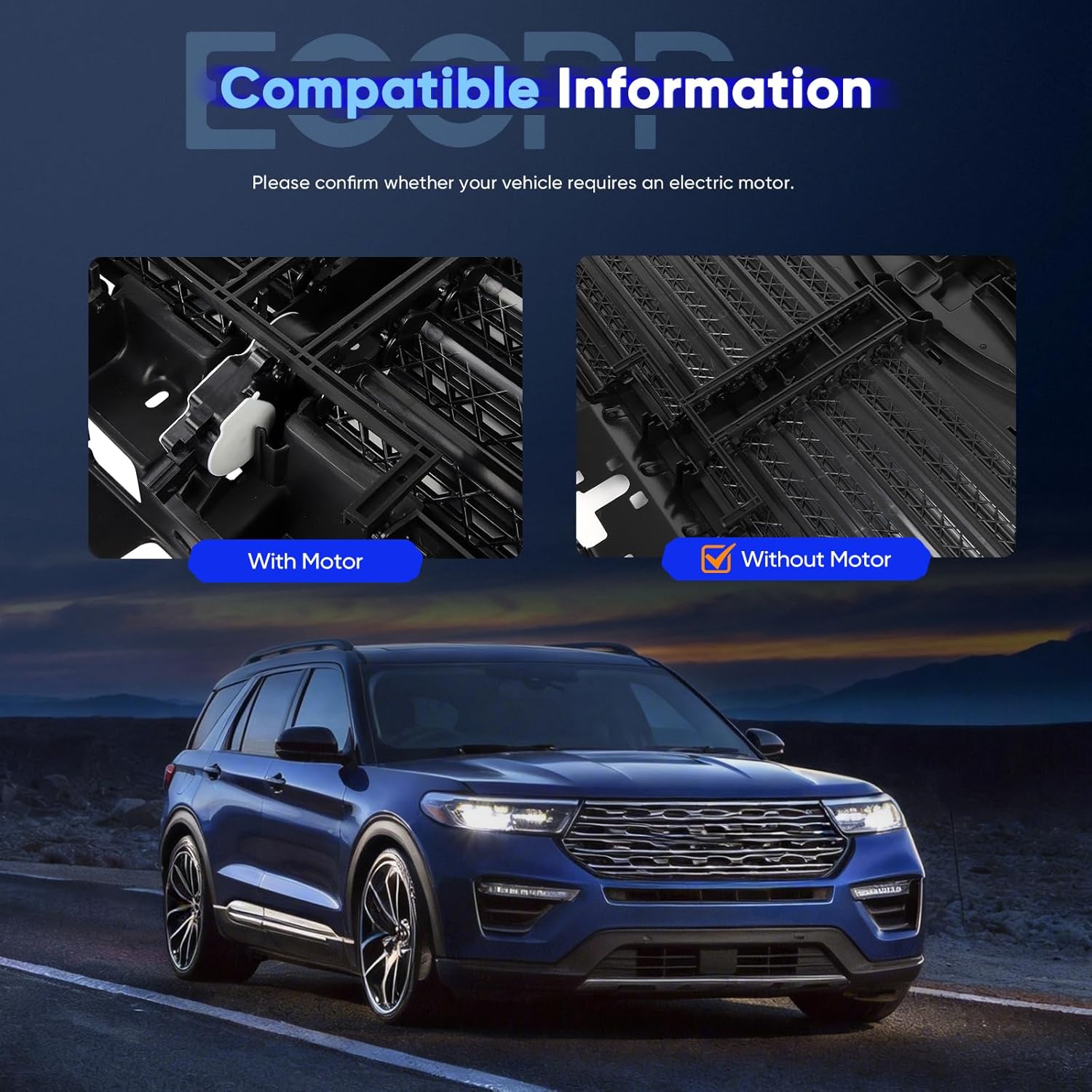 ECCPP GV4Z-8475-A Active Grille Shutter Radiator Control Shutter Assembly 2017 for Ford Escape SE 2.0L,2017 for Ford Escape Titanium 1.5L Without Motor