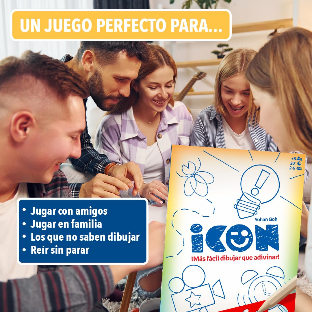 MAGICBOX Icon - Juego de Mesa de Dibujo | Party Game para Jugar con Amigos y Familia - De 2 a 6 Jugadores | Diversión y Risas Aseguradas | A Partir de 10 años