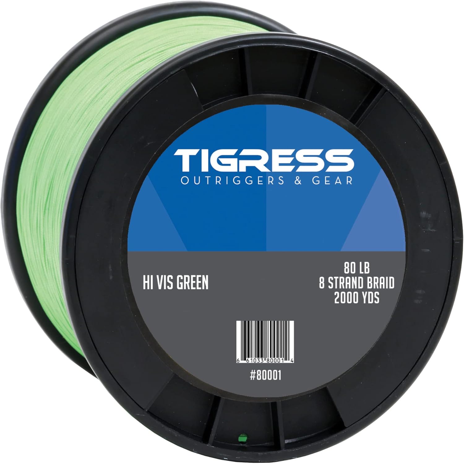 Tigress Offshore Fishing Kite Braid, 2000 Yards of Super Strong 8 Strand Braided Line for Spooling Kite or Deep Drop Reels, High Viz and High Abrasion Resistance