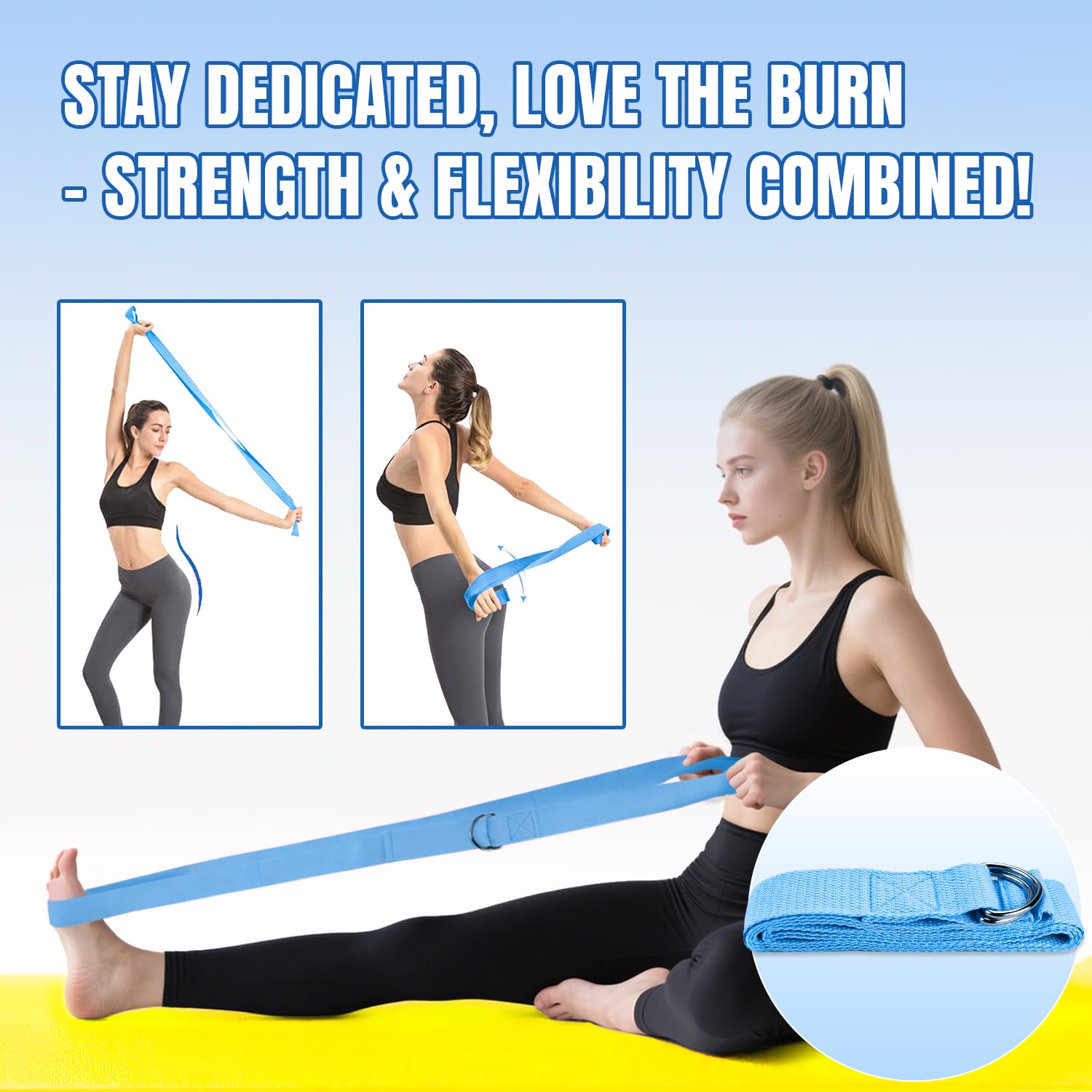 Aischens Pilates Ring Set 6-delig - Professionele Magic Circle met Dubbele Handvatten, Weerstandsbanden en Mini Bal, Yoga Fitness Ring en Pilates, Thuis Training voor Benen, Armen en Dijen