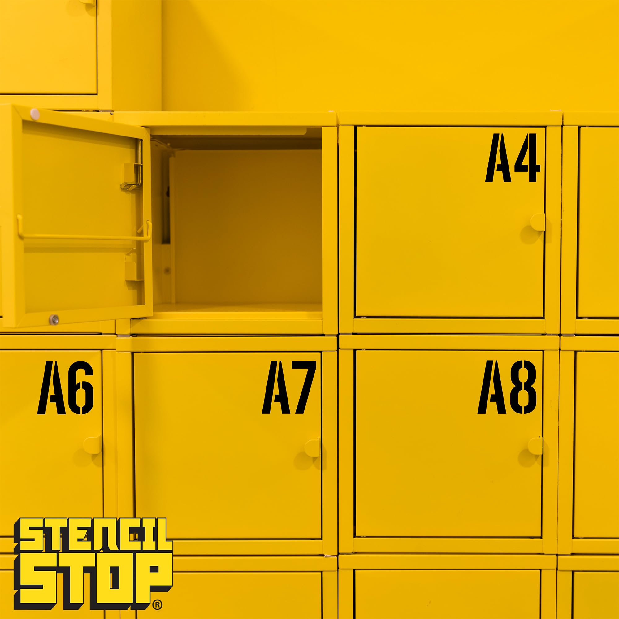 22.9 cm (45 Stück) Buchstaben Schablonen Set - Wiederverwendbare Alphabet und Zahlen Schablonen zum Malen von großen Schildern, Bannern und Business Displays - Langlebiger Kunststoff für DIY Handwerk