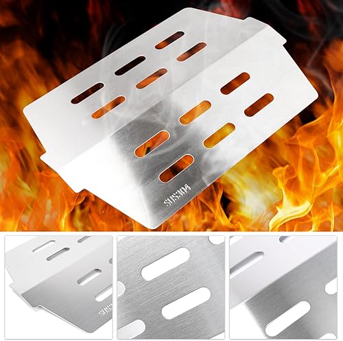 Miniatura 6 de QuliMetal Deflector de calor SUS304 para parrillas Weber Genesis serie 300, Genesis E/S-310, E/S-330 con control frontal (2011-2016), paquete de 2