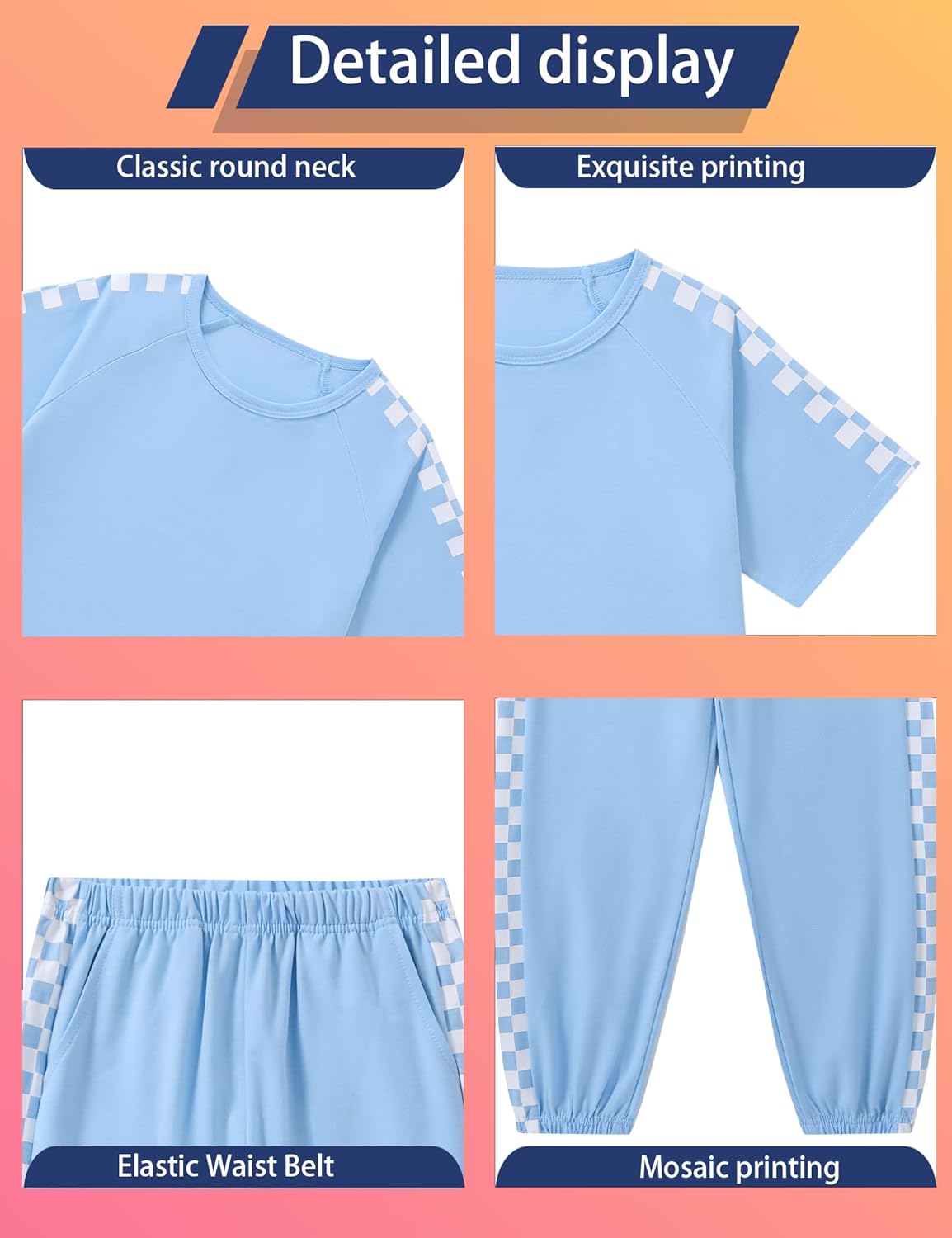 Girls Clothes, Teen Girl Clothes Sweetie-Girl Short Sleeve Tops Long Pants 2PC Casual Sweatsuits Set 6-14Y - Image 7