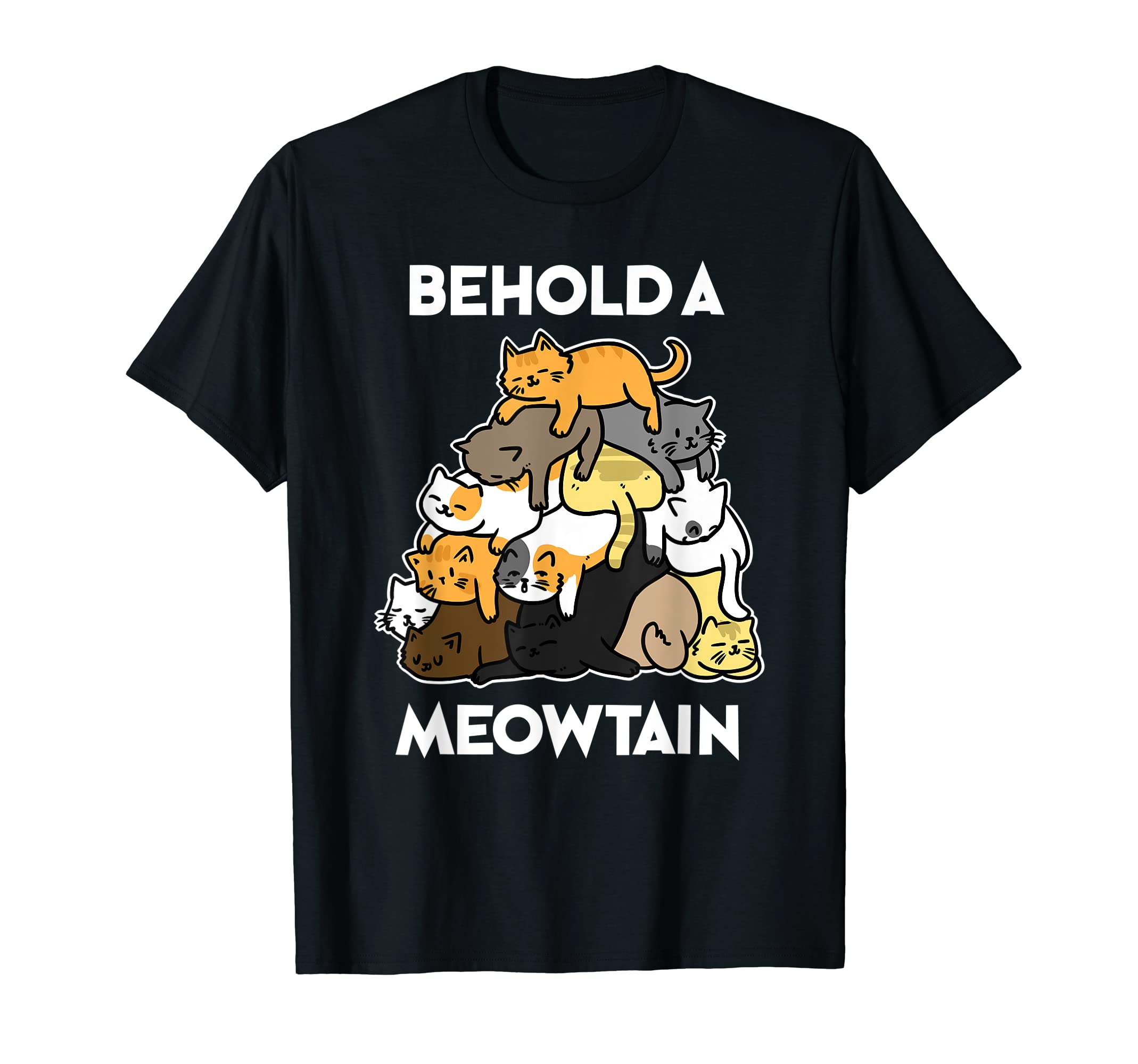 Funny Cat Shirt Behold a Meowtain Cat Mountain Pet Cat Lover T-Shirt