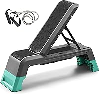 Leikefitness Multifunctional Aerobic Step Platform & Adjustable Weight Bench with Resistance Band - Home Gym Essential