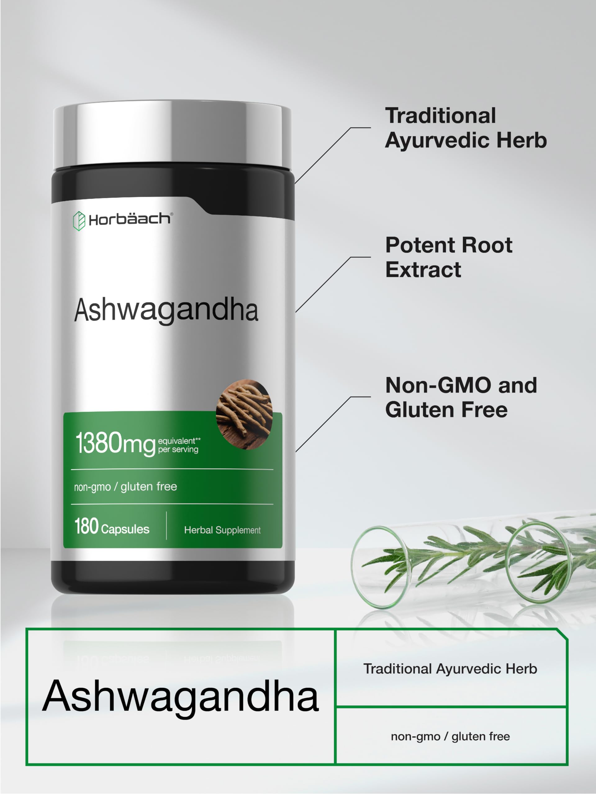 Horbäach Ashwagandha Root Supplement | 180 Capsules | for Women and Men — Amazon image 4