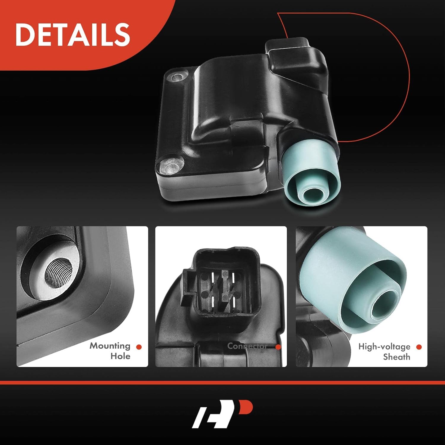 A-Premium Ignition Coil Pack Compatible with Honda Accord L4 2.2L 1994-1997 (TEC Distributor), Prelude L4 2.2L 1997-2001