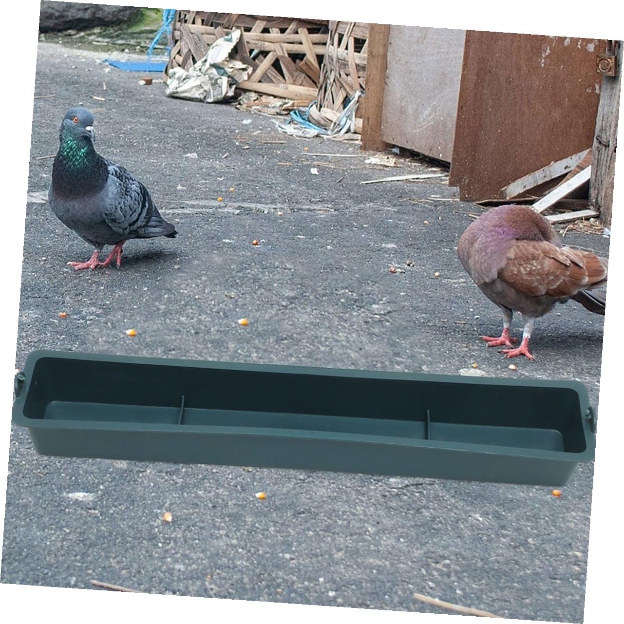 2pcs Hanging Chicken Feeder Trough with 3-Compartment Thickened Plastic Anti-Spill Food Dispenser for Poultry, Ducks, Parrots Cage Feeding Supplies