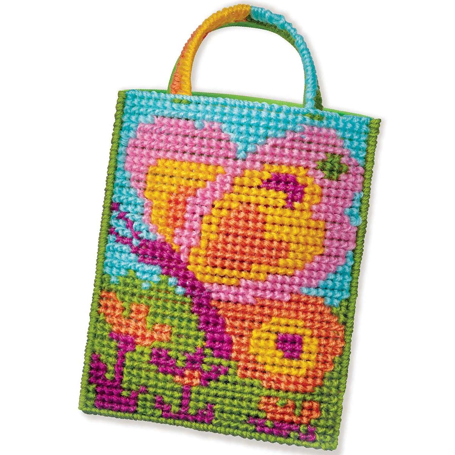 4M L'Arte Del Punto Croce - Kit Ricamo Creativo Per Bambini 8+ - Crea Una Borsa Farfalla, Un Portapenne E 4 Sottobicchieri - 5