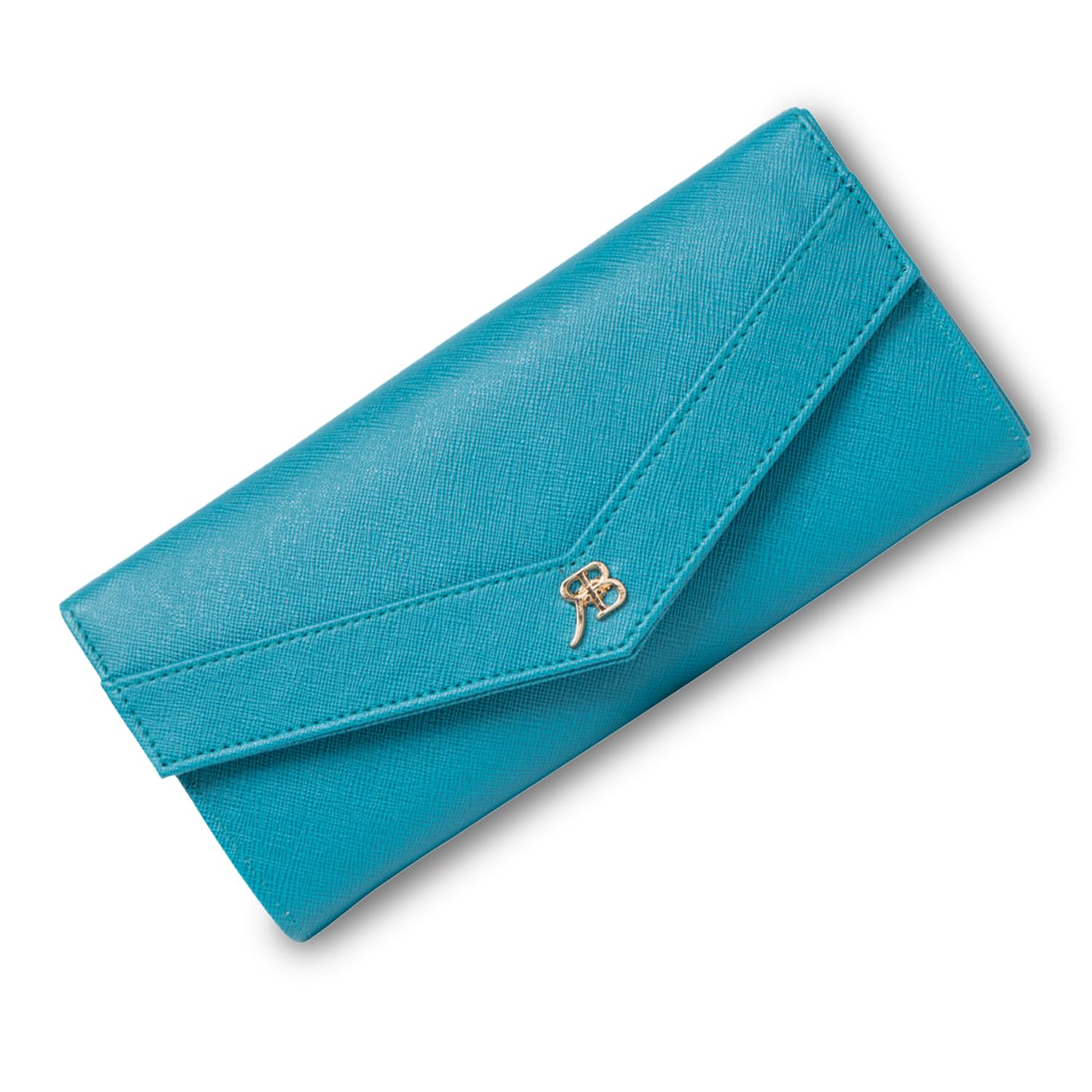 Chic Edge Envelope Vegan Leather Wallet for Women | Stylish Ladies Clutch Purse with Zip Pocket Card Slots and Cash Compartments | Elegant Long Travel Wallet | Made in India| Seagreen-image-6