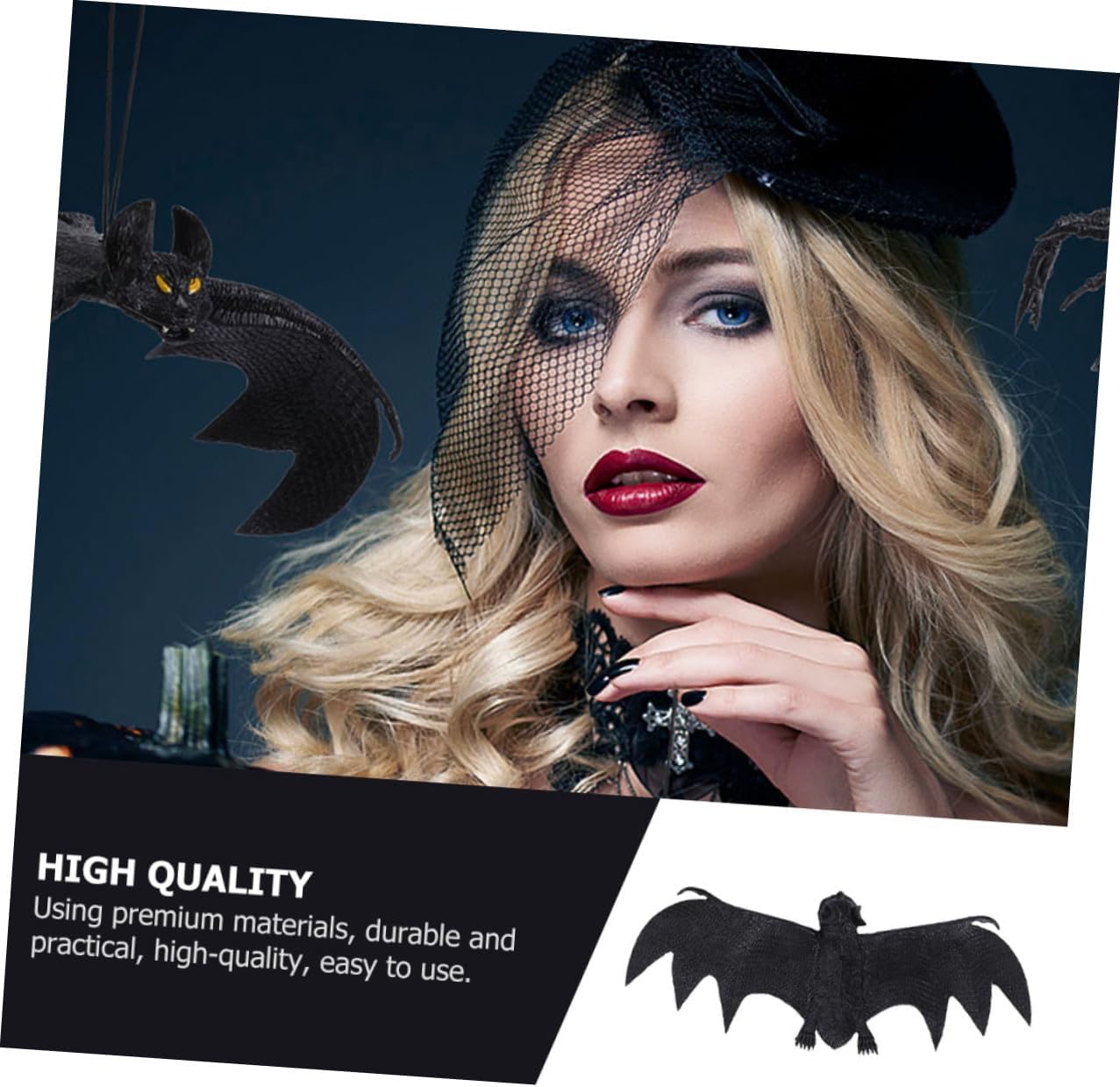 3pcs Realistic Hanging Bat Ornaments Halloween Decorative Pendants Vivid Bat Pendants for Party Supply and Door Hanging Indoor Outdoor Seasonal Décor