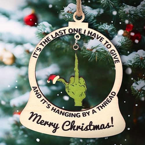 Funny Christmas Wooden Ornaments Xmas Tree Holiday Party Decorations, Naughty