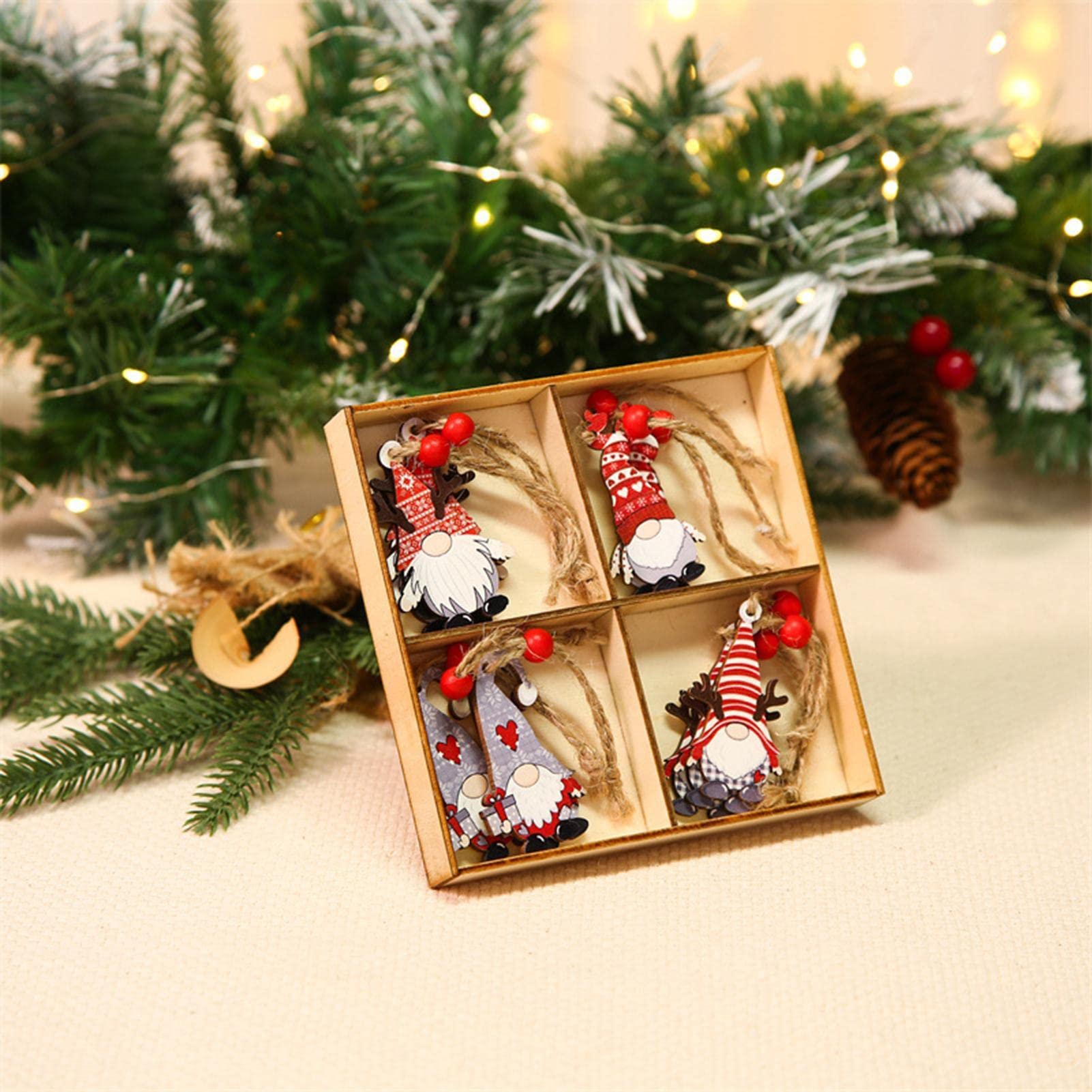 4 stuks Kerstdecoratie Kabouter, Kerstkabouters Kerstversiering Boom hangende Scandinavische Kabouter Geschenken voor Kinderen Familie Paas Kerst(A) (A