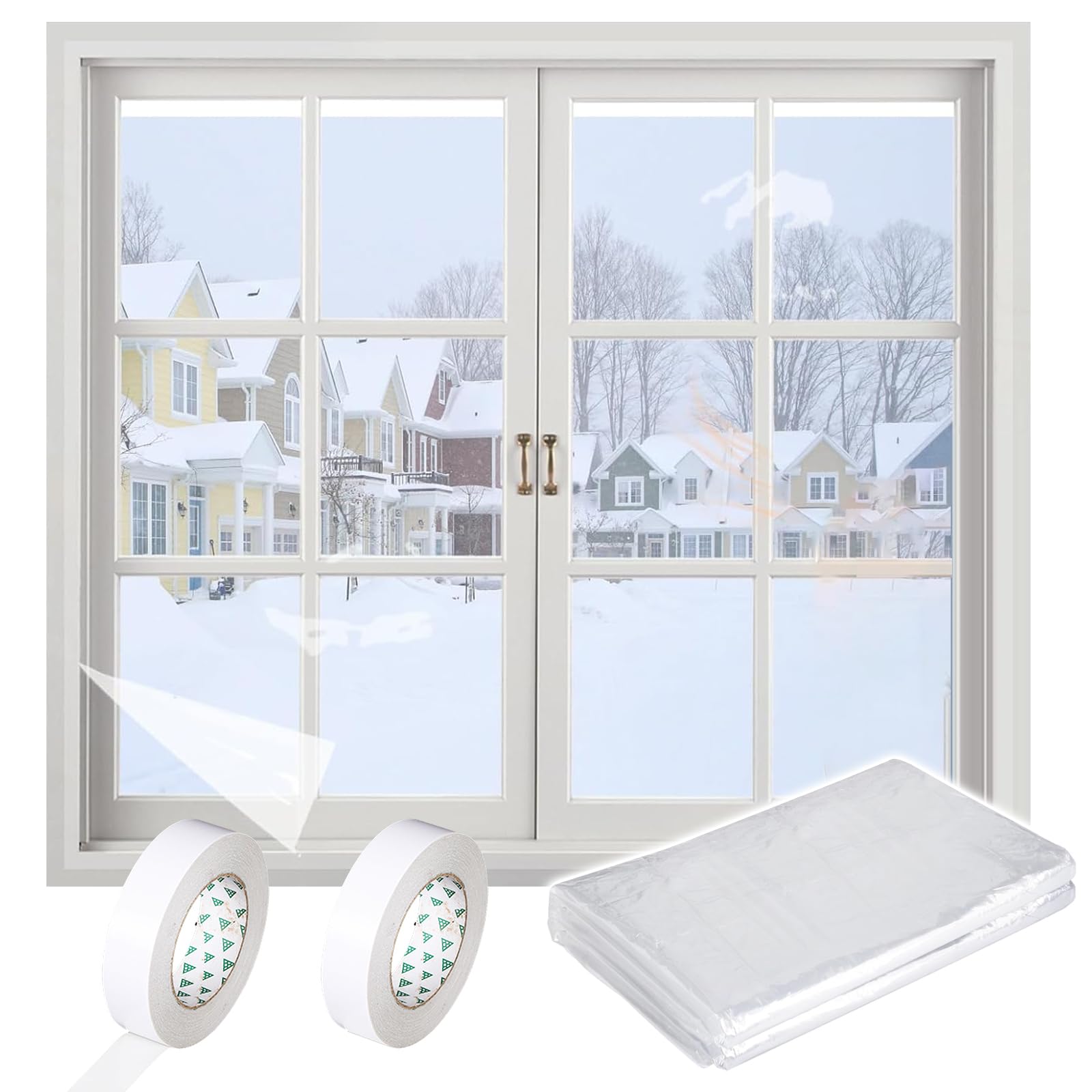 Film Isolant Pour FenêTre,Kit Isolant Pour Porte Et FenêTre 1.6