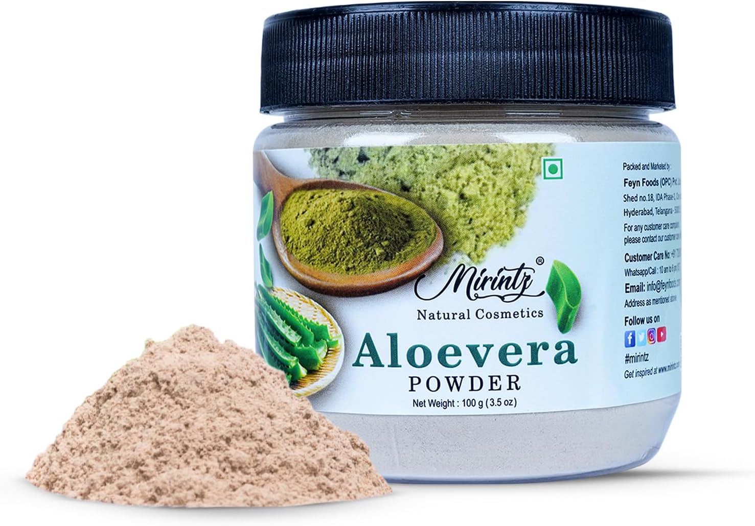 Aloe Vera Powder for Hair & Skin Care | (100 gms) Pure Aloe Vera Indian Powder for Hair Growth | Natural Aloe Vera Face Powder | Cooling, Moisturizing & Soothing Aloe Vera for Hair & Skin Mask