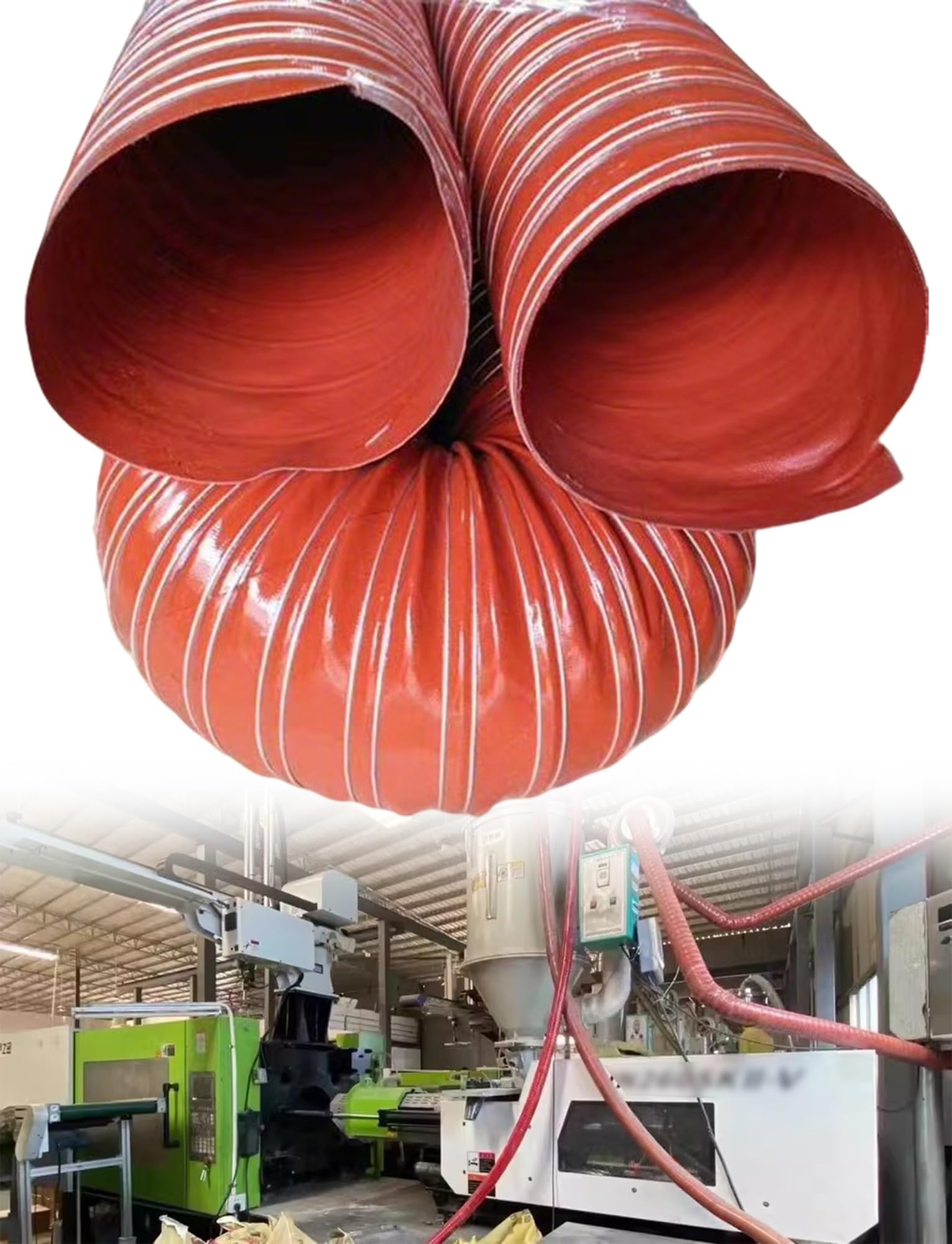 Lyvqzpwlr 8.9Cm/3.50In Steel Wire Reinforced Fiberglass Duct Hose