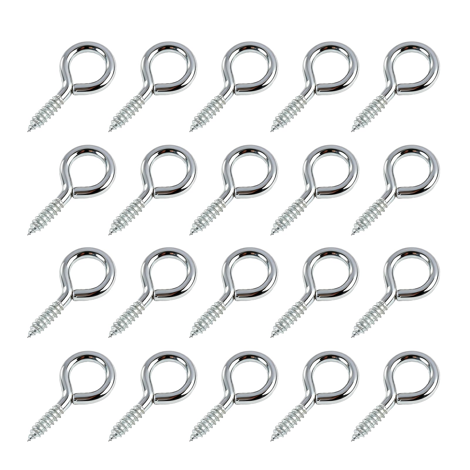 20 Pack 4cm Heavy Duty Screw, Stainless Steel Eye Screws & Eyelet Screws, Rust Resistant Eye Hooks for Securing Cables, Hanging Lights & Plants, Outdoor Hooks and Eyes with Easy Screw-In Installation