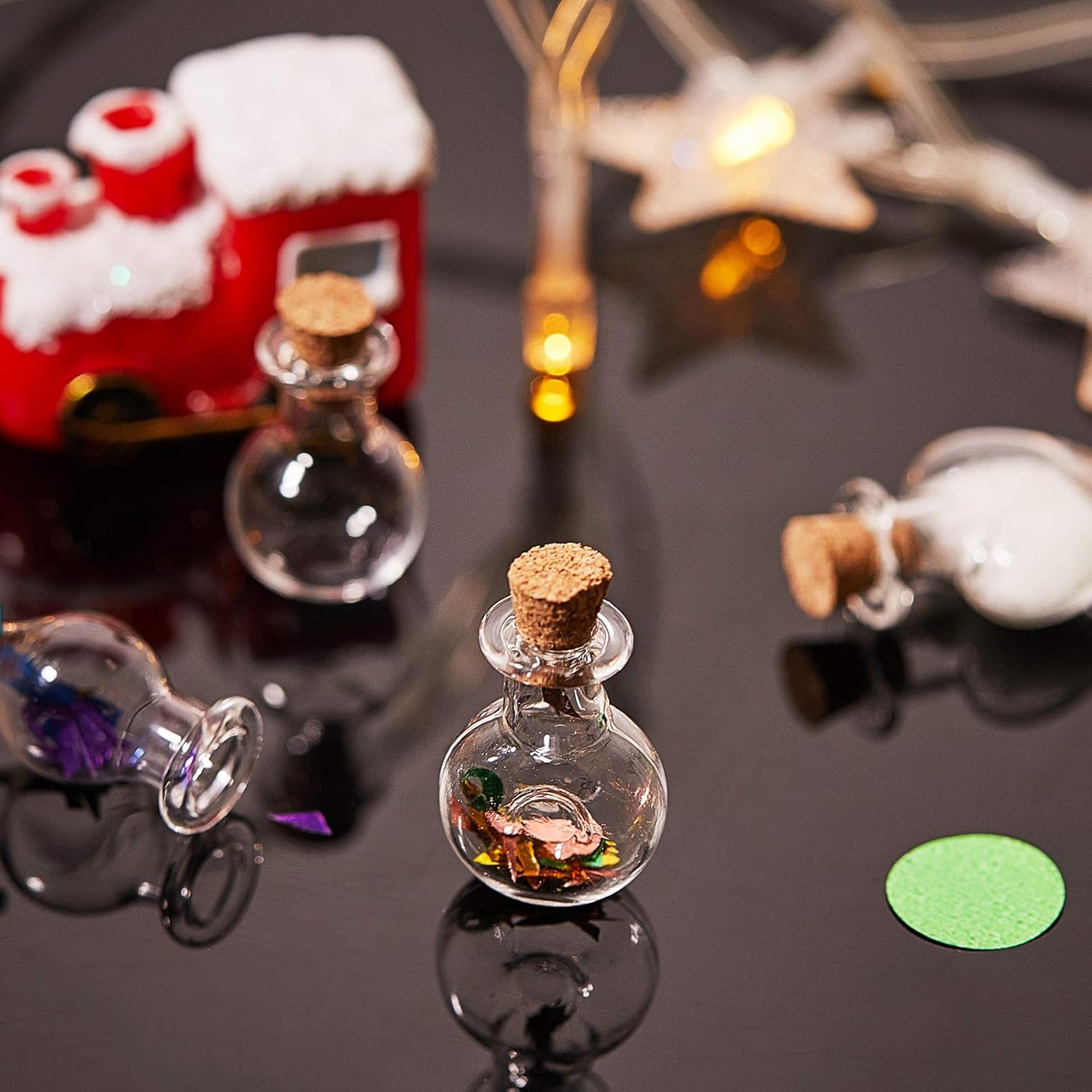 36 Pieces Mini Glass Cork Vials Wishing Drifting Cork Jars Clear Tiny Bottle with Cork for Wedding Party DIY Decoration Bead Containers Arts and Crafts DIY Projects, 12 Styles : Home & Kitchen