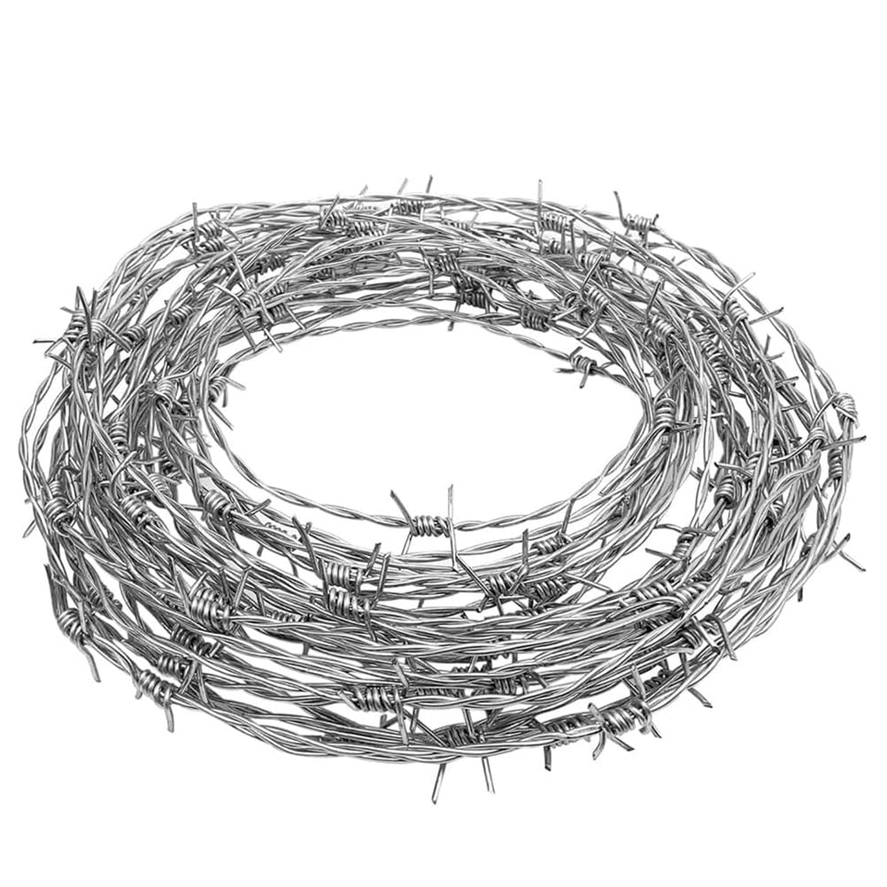 Alambre De Espino para Vallas - Rollo De Acero Galvanizado - Fácil De Doblar Y Cortar - Uso En Exteriores/Seguridad Residencial,1.7mm,400m