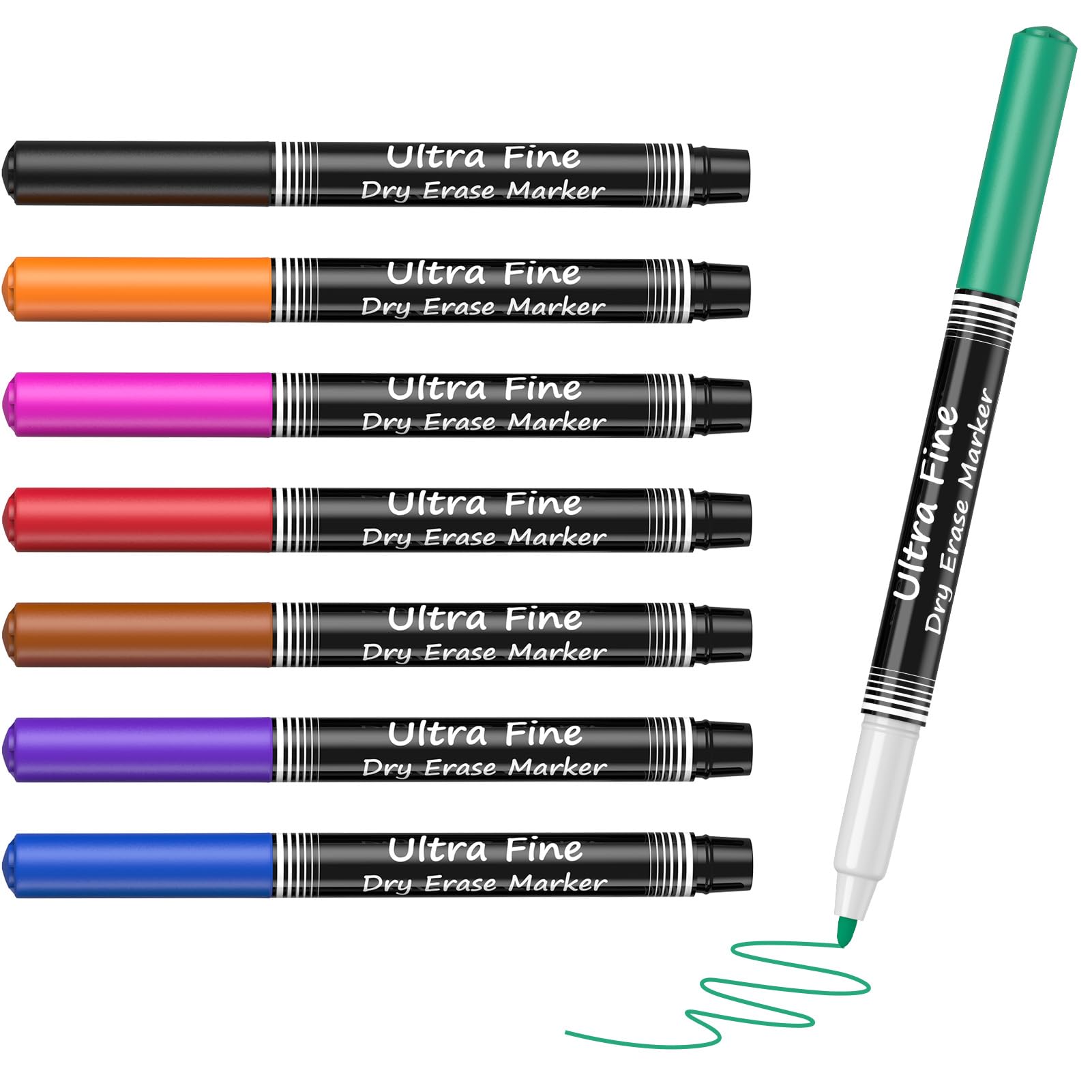 MaxGear Dry Erase Markers, Assorted Color Ultra Fine Point Whiteboard Markers Erasable Low Odor for White Board, School Supplies for Teacher, Classroom, Home, Office, 8 Color, 8 Count