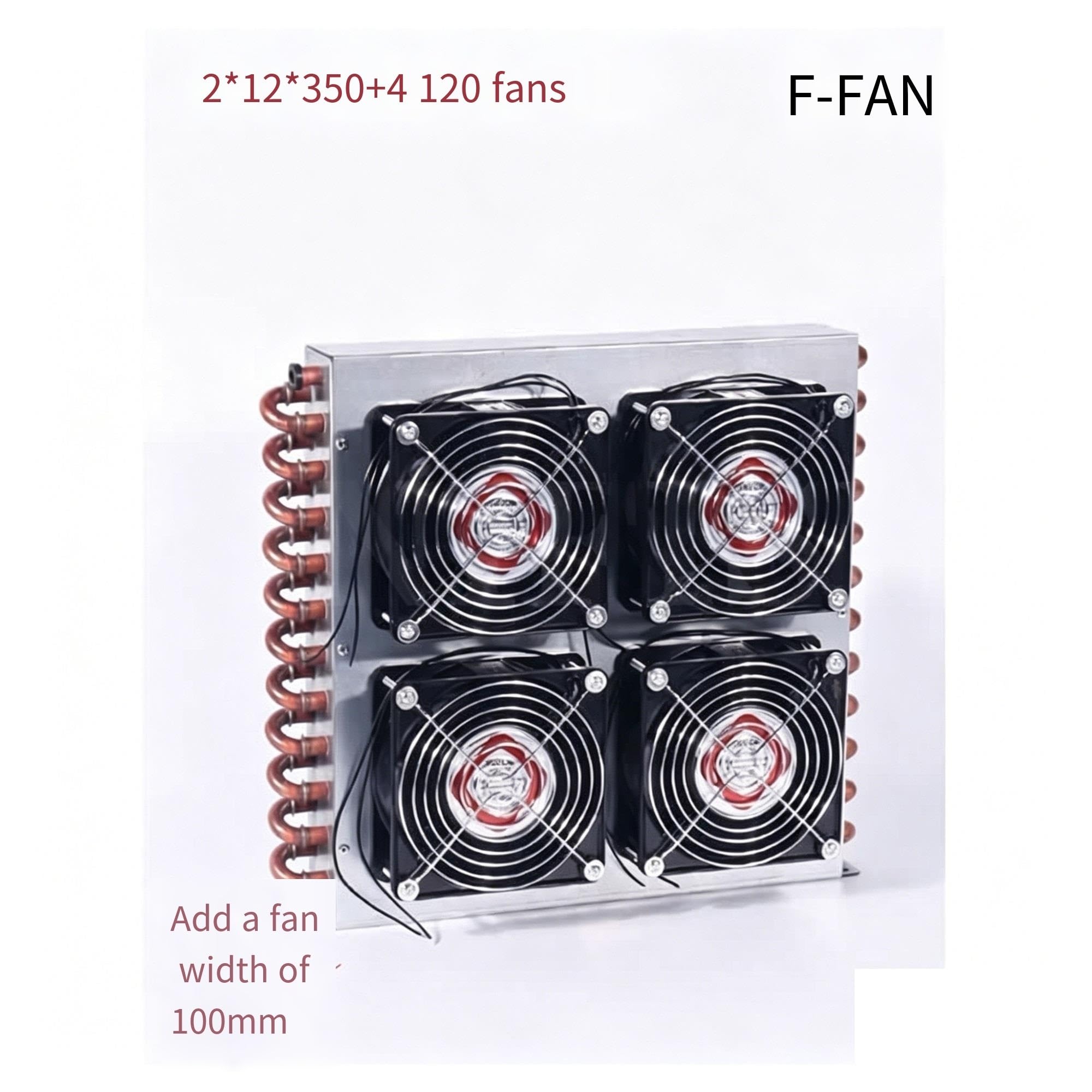 Condensador De Refrigerador Pequeño Con Ventilador, Intercambiador De Calor Enfriado Por Aire Con Aletas De Aluminio Y Tubo De Cobre(F-FAN)