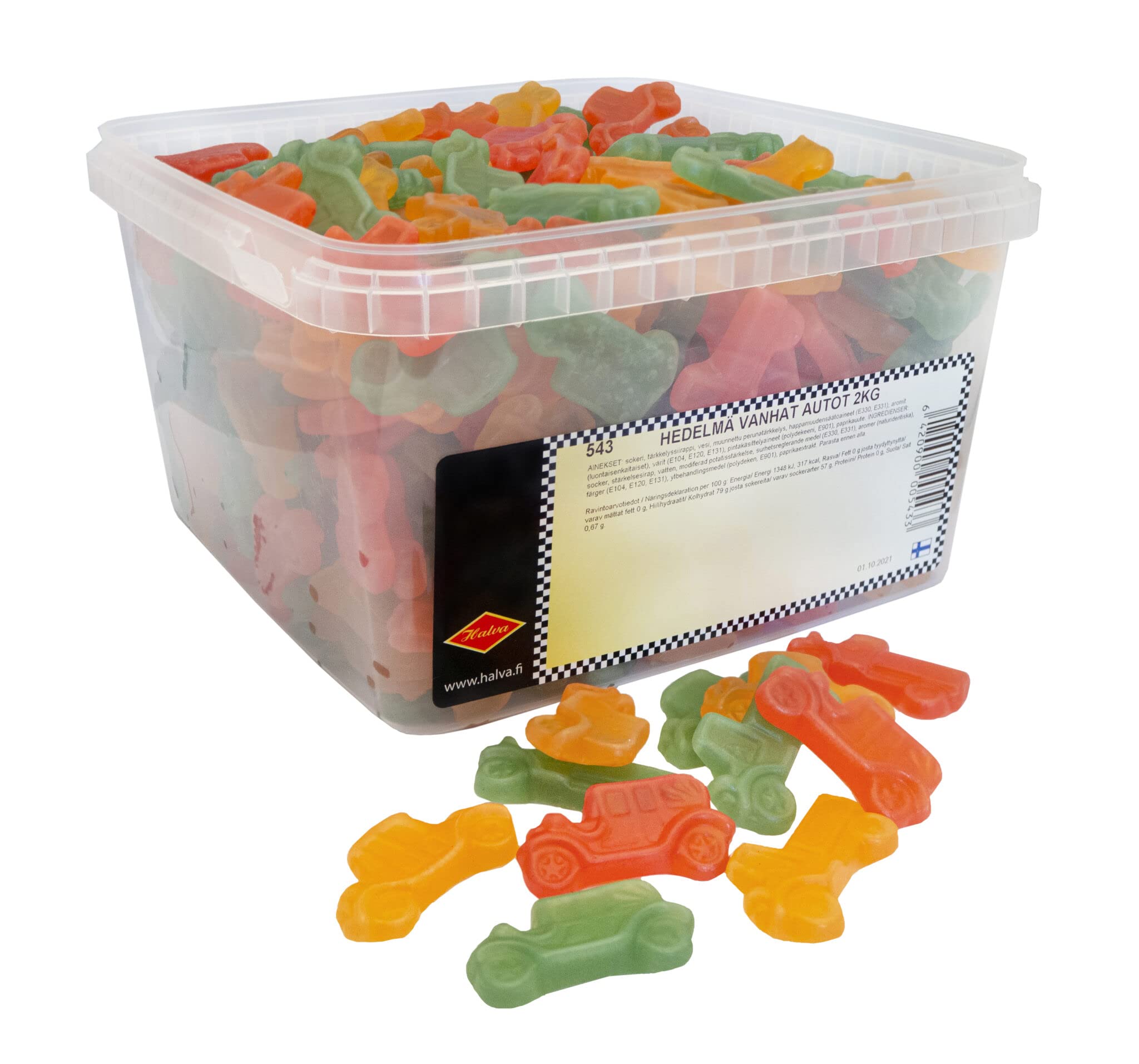 Halva Vanhat Autot Mini Fruit 2 kg / 4,4 lbs lose Süßigkeitenbox